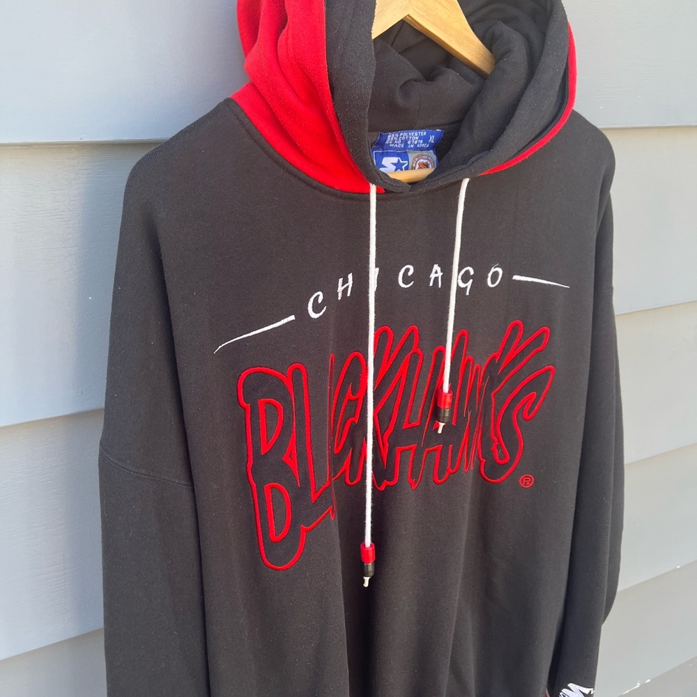 Chicago Blackhawks Vintage Hoodie / XL / Starter / 90s / NHL - Picture 7 of 9